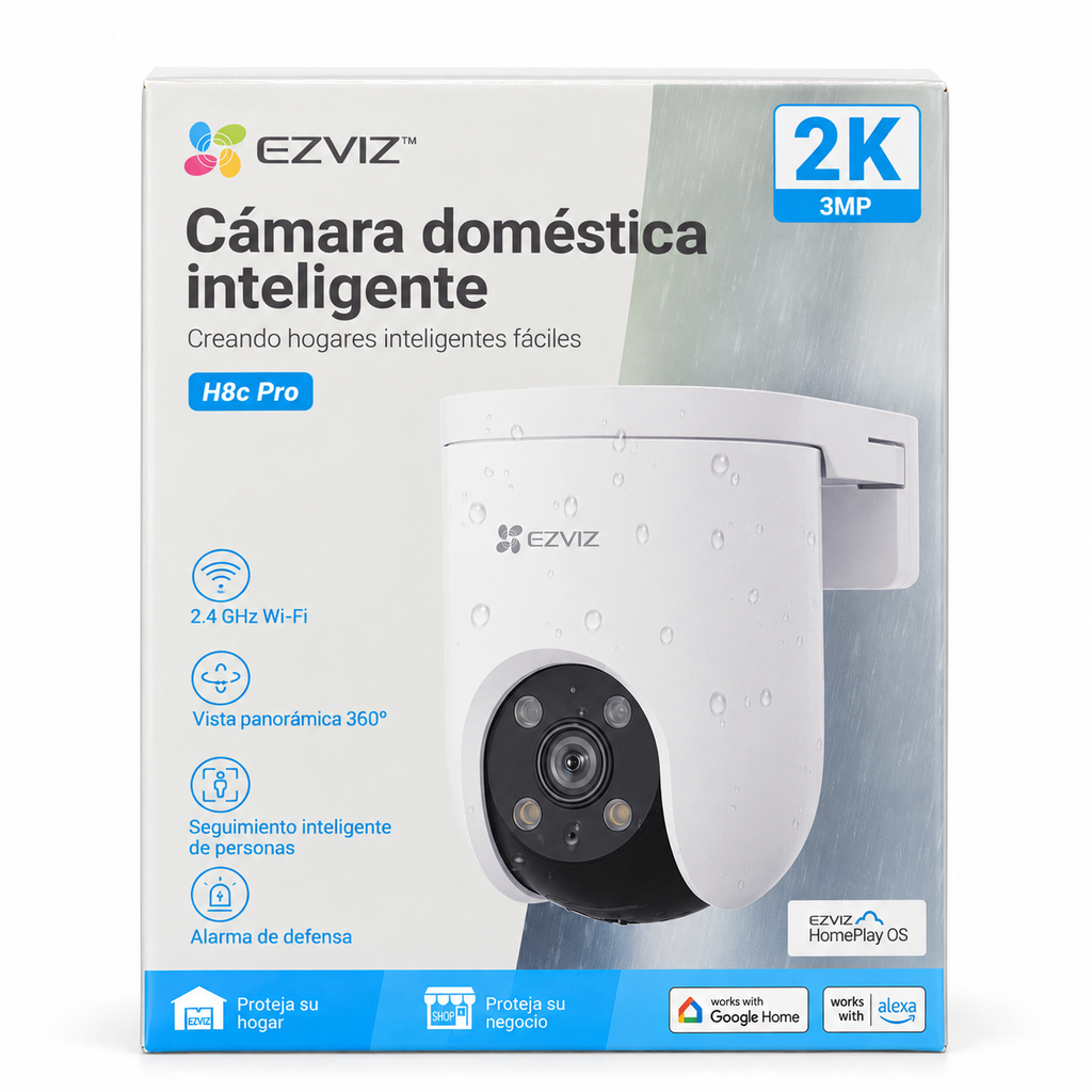 Cámara de Seguridad Exterior EZVIZ H8c Pro 2K 3 MP Wi‑Fi con Seguimiento Inteligente