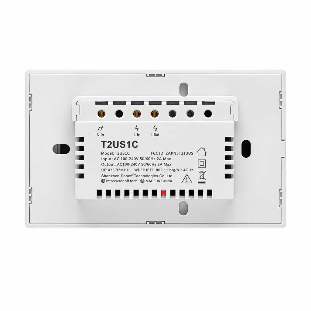 Interruptor Inteligente Wi‑Fi SONOFF T2US1C – 1 tecla, blanco